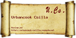 Urbancsok Csilla névjegykártya
